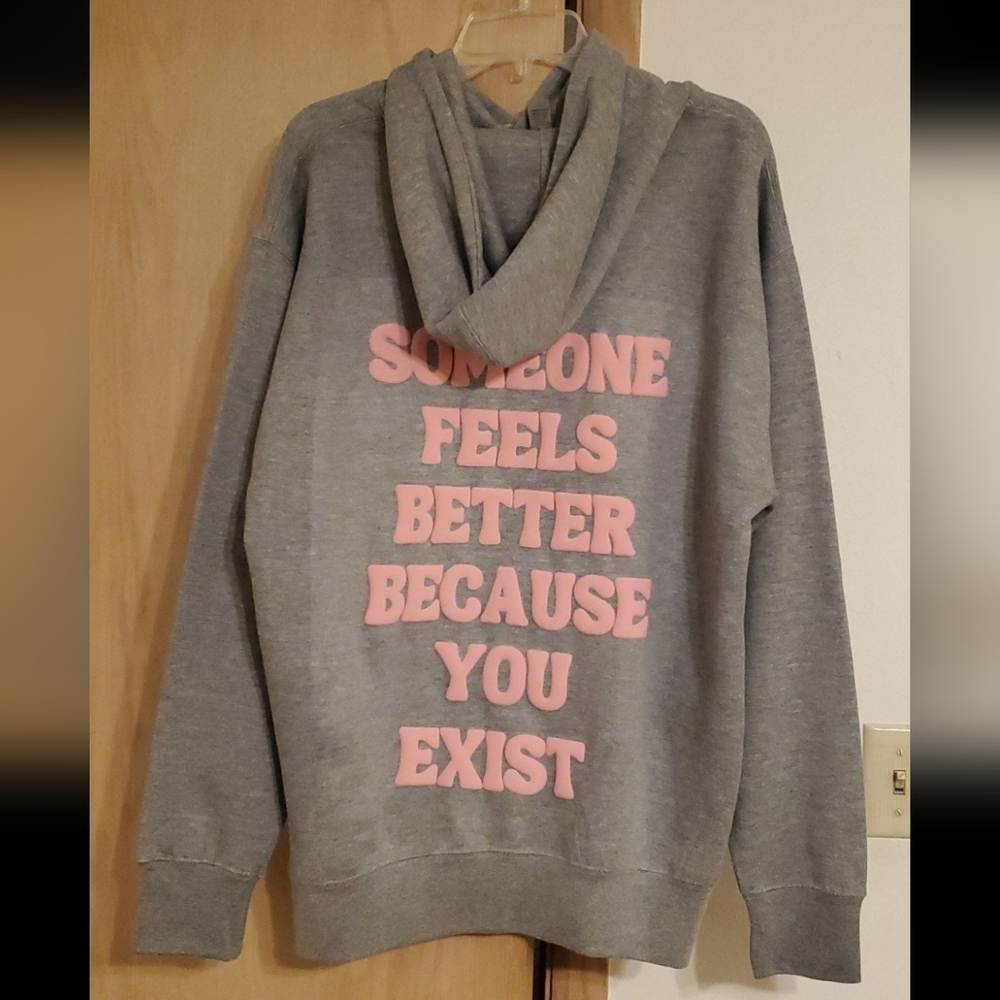 Hoodie with Pink Bubble Text